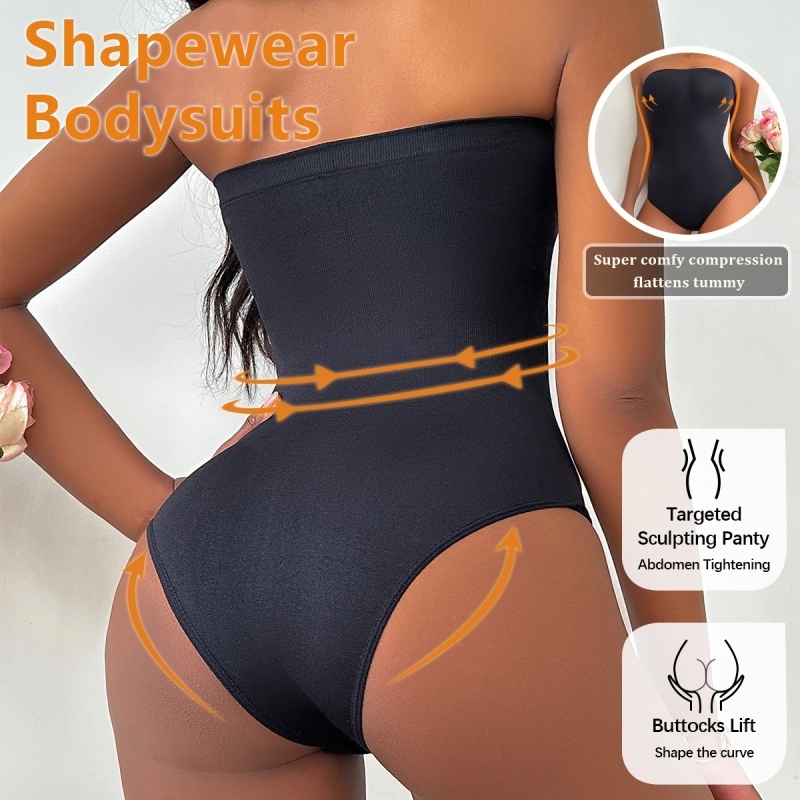 シームレスなストラップレス・シェイプウェア・ボディスーツ。女 - Shapewear Bodysuit Firm のレビューと価格