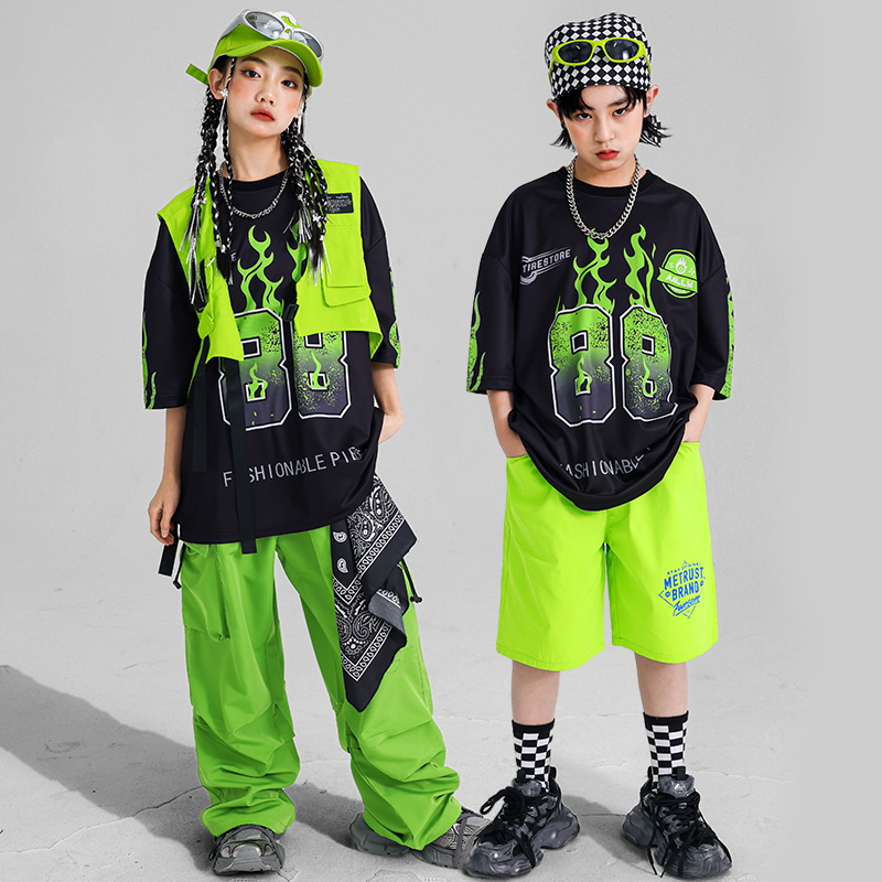 男の子ヒップホップブルー Tシャツカーゴパンツストリートダン - Boyshort Underwear のレビューと価格