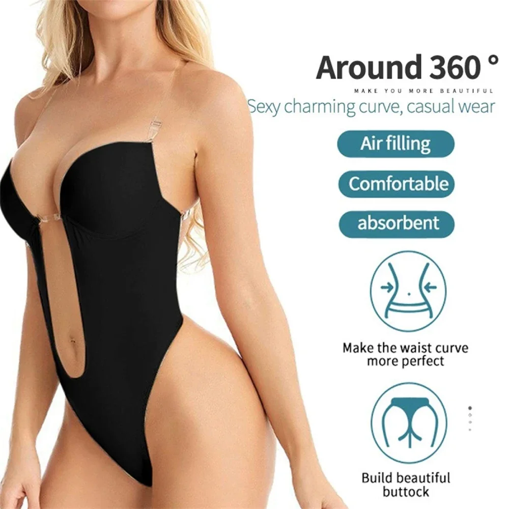 女性用ブラ付きホルターボディ,ディープVネックブラ,シームレ - Shapewear Bodysuit Firm のレビューと価格