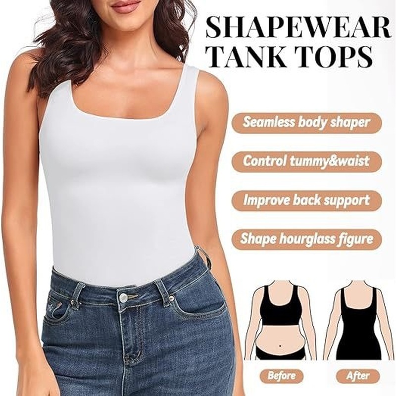 女性用、シームレスなスクエアネックのコンプレッションシェイプ - Shapewear Bodysuit Firm のレビューと価格